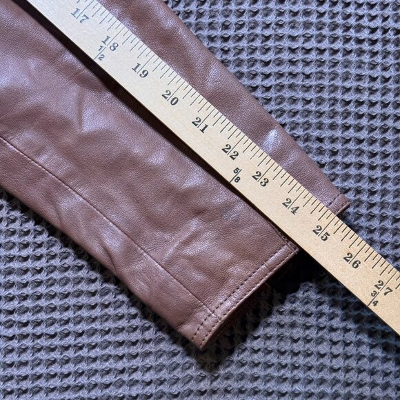 Cole Haan Men’s Tan Leather Moto Jacket Size L - Picture 7 of 9